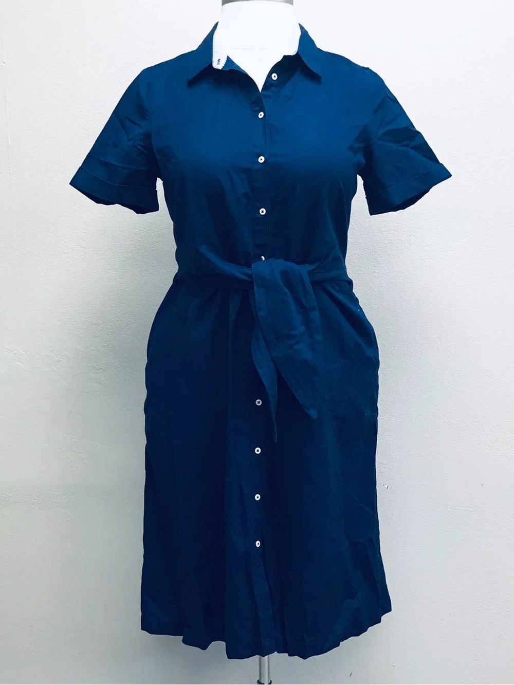 Vineyard Vines Navy Blue Tie-Front Linen Dress - Size 14